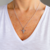 Small Angel 3D Pendant in White Gold 750