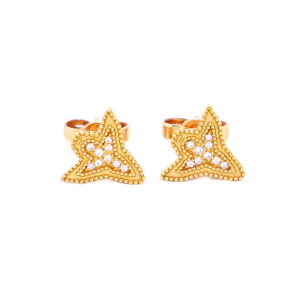 Angel Design Earrings in Yellow Gold 750 with Diamonds