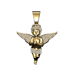 The Angel 3D All Diamond Medium in Yellow Gold 18K with Diamonds