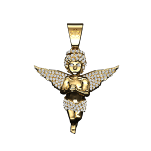 Angel 3D All Diamond Medium in Yellow Gold 18K with Diamonds