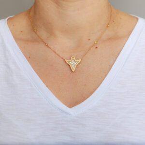 Angel Design Necklace in Yellow Gold 750 with Diamonds