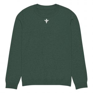Small White Angel Knitted Crew Neck sweater