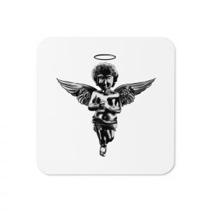 Angel Official cork-back coaster