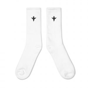 Black Angel Design Embroidered Socks