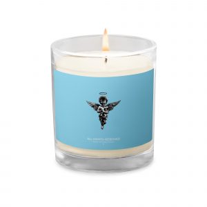 Angel Official Reserved Glass Jar Soy Wax Candle Light Blue
