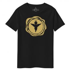 Big Angel Design Gold Stamp Men's Premium Cotton T-shirt