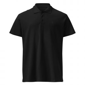 Small Black Angel Design Premium Piquet Polo Shirt