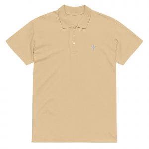 Small White Angel Design Premium Piquet Polo Shirt