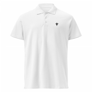 Small Black Angel Design Premium Piquet Polo Shirt