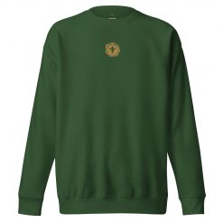 Small Angel Design Stamp 3D Unisex Premium Sweatshirt Green