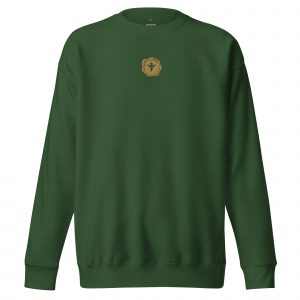 Small Angel Design Stamp 3D Unisex Premium Sweatshirt Green
